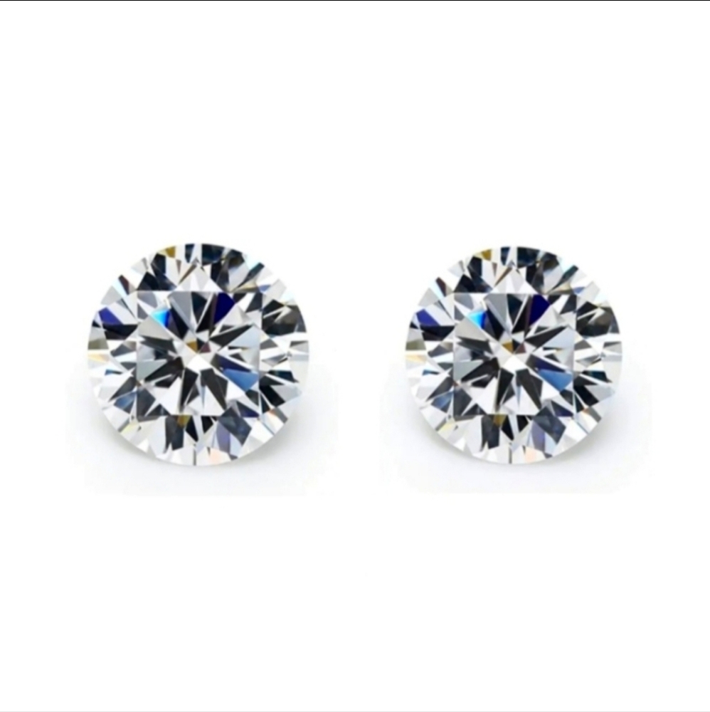 10mm Floating Prongless CZ Stud Earrings with 18k gold Earring Backs